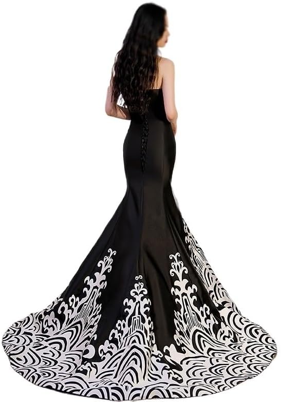 1 Shoulder Annual Party Evening Gown Women's Sequined Atmospheric Banquet Dress - Image 5