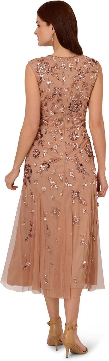 Adrianna Papell Women's Evening Special Occasion Dress Wedding Guest Bride Mother of The Groom, Rose Gold - Image 2