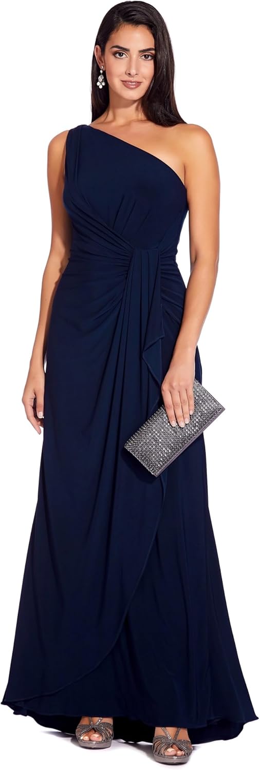 Adrianna Papell Women's One Shoulder Jersey Dress - Image 4