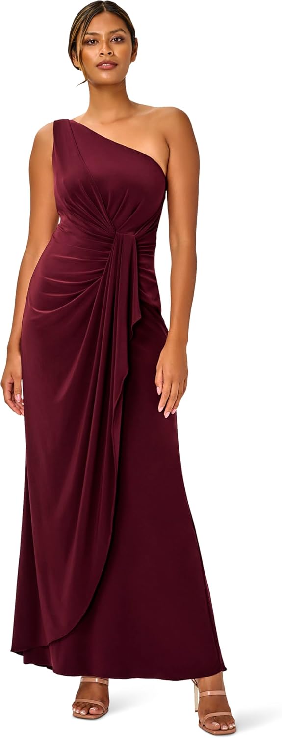 Adrianna Papell Women's One Shoulder Jersey Dress - Image 7