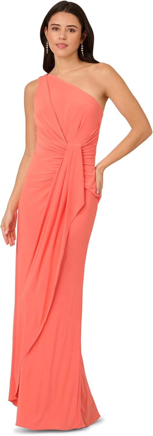 Adrianna Papell Women's One Shoulder Jersey Dress - Image 6