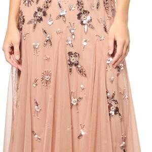 Adrianna Papell Women's Petite Evening Special Occasion Dress Wedding Guest Bride Mother of The Groom, Rose Gold