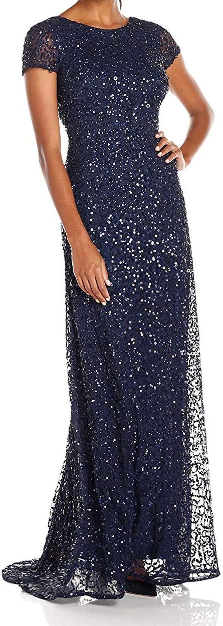 Adrianna Papell Women's Short-Sleeve All Over Sequin Gown - Image 16