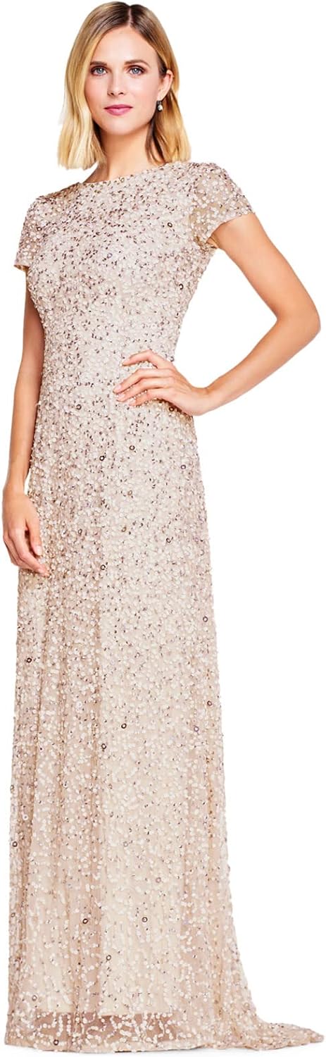 Adrianna Papell Women's Short-Sleeve All Over Sequin Gown - Image 12