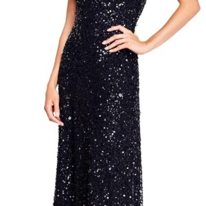 Adrianna Papell Women's Short-Sleeve All Over Sequin Gown