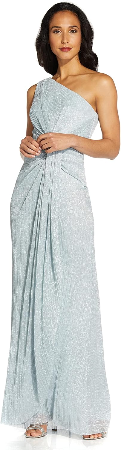 Adrianna Papell Women's Stardust Pleated Draped Gown - Image 10