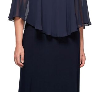 Alex Evenings Plus Size Women's Cold Shoulder Popover Dress
