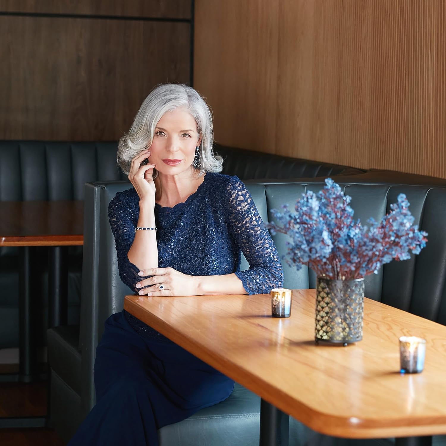 Alex Evenings Women's 3\/4 Sleeve Stretch Lace Bodice Mock One Piece Gown - Image 4