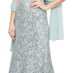 Alex Evenings Women's Dress and Shawl Set