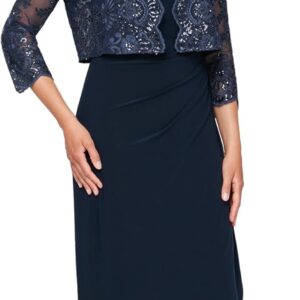 Alex Evenings Women's Empire Waist Bolero Jacket Dress (Petite and Regular Sizes)