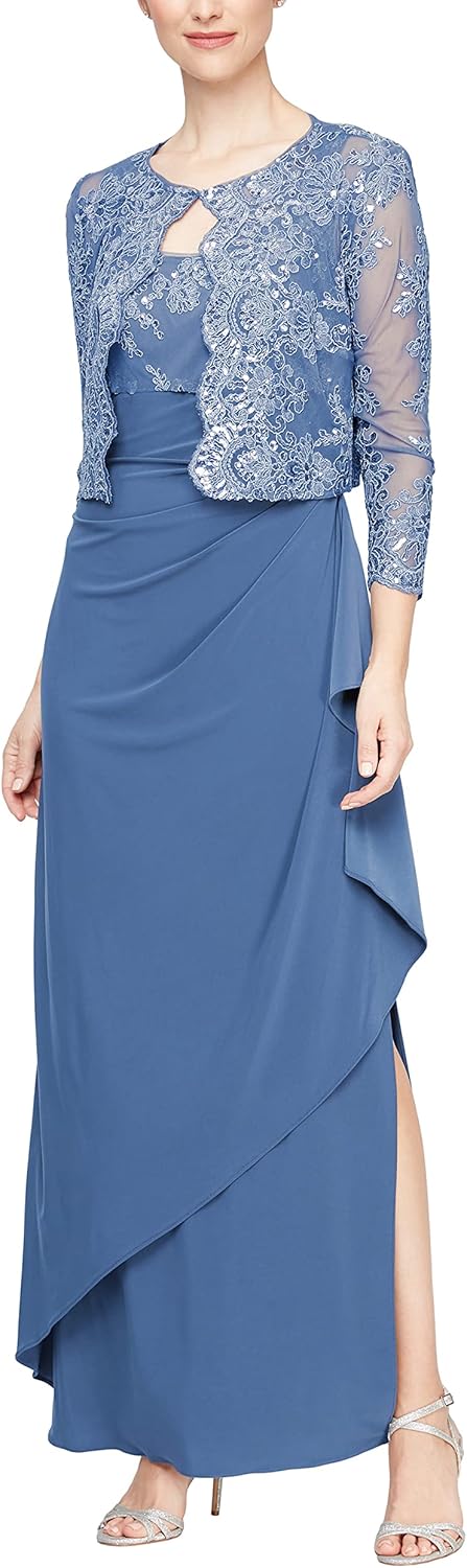 Alex Evenings Women's Empire Waist Bolero Jacket Dress (Petite and Regular Sizes) - Image 15