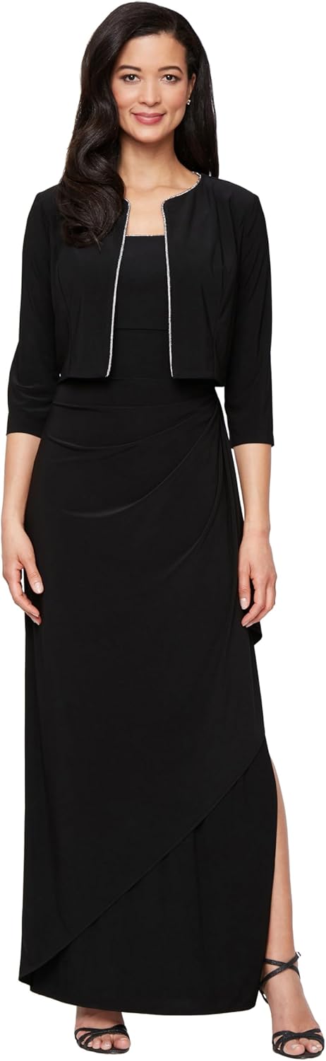 Alex Evenings Women's Empire Waist Bolero Jacket Dress (Petite and Regular Sizes) - Image 6