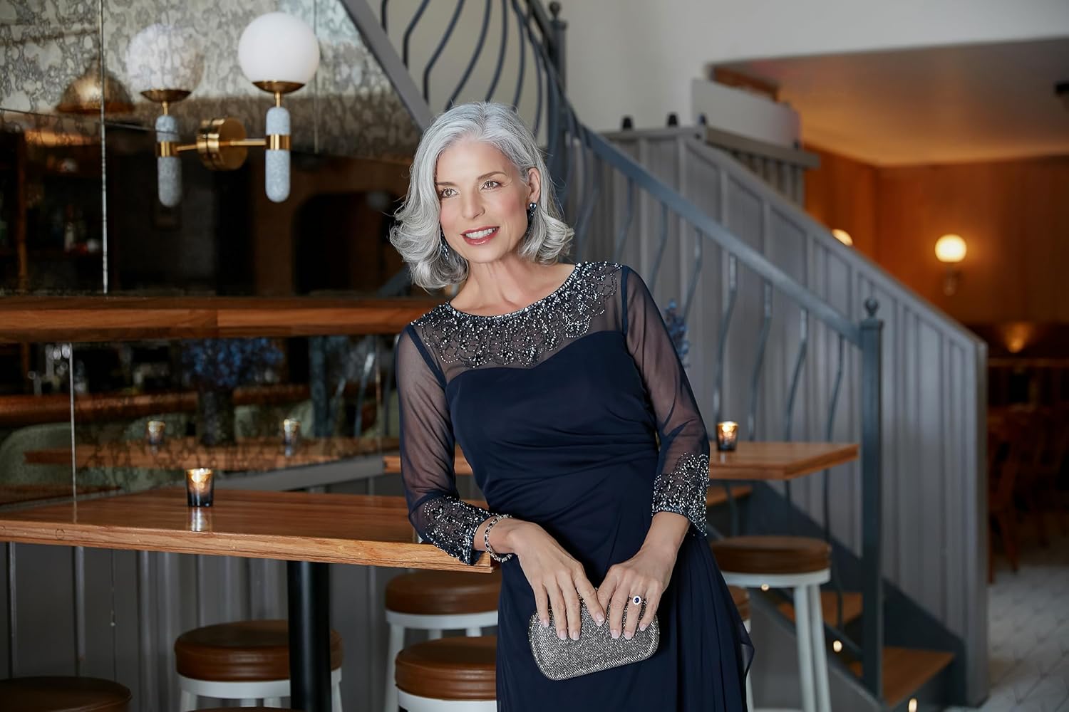 Alex Evenings Women's Long A-line Mother of The Bride Dress with Illusion Neck and Sleeves (Petite and Regular Sizes) - Image 8