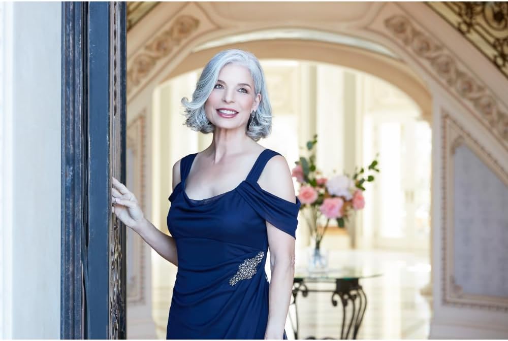 Alex Evenings Women's Long Cold Shoulder Dress, Mother of The Bride, Formal Events, (Petite and Regular Sizes) - Image 3