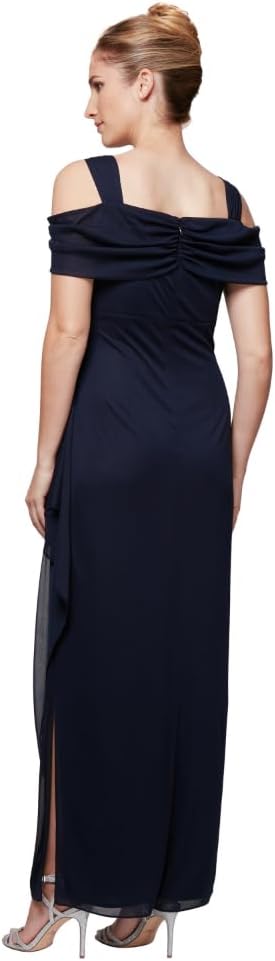 Alex Evenings Women's Long Cold Shoulder Dress, Mother of The Bride, Formal Events, (Petite and Regular Sizes) - Image 2
