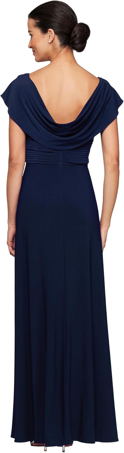 Alex Evenings Women's Long Cowl Neckline Mother of The Bride Dress, Formal Event Gown (Petite and Regular Sizes) - Image 2
