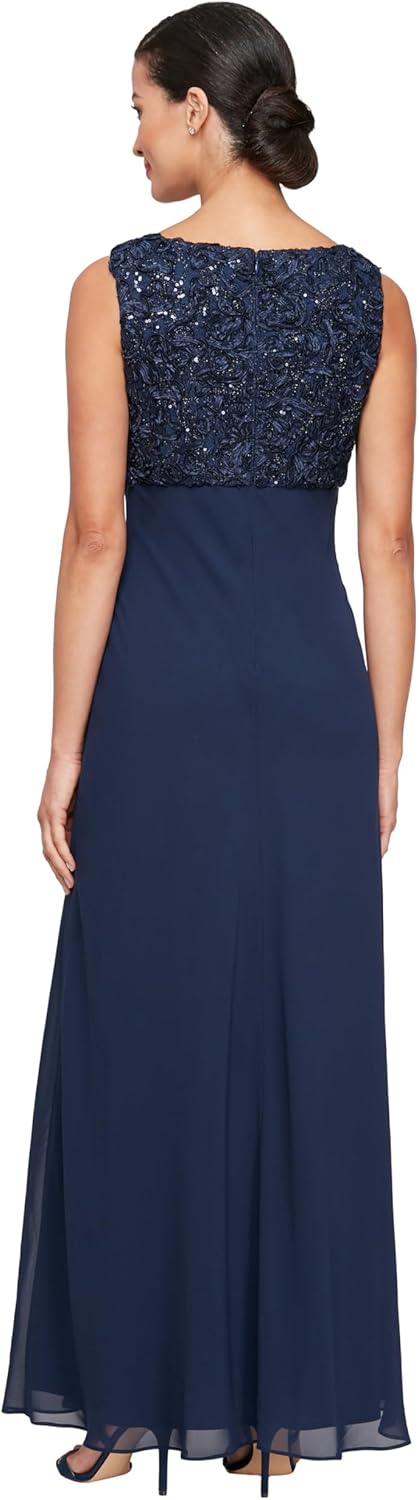 Alex Evenings Women's Long Empire Waist, Two Piece Mother of The Bride Dress with Lace Jacket, (Petite and Regular Sizes) - Image 4