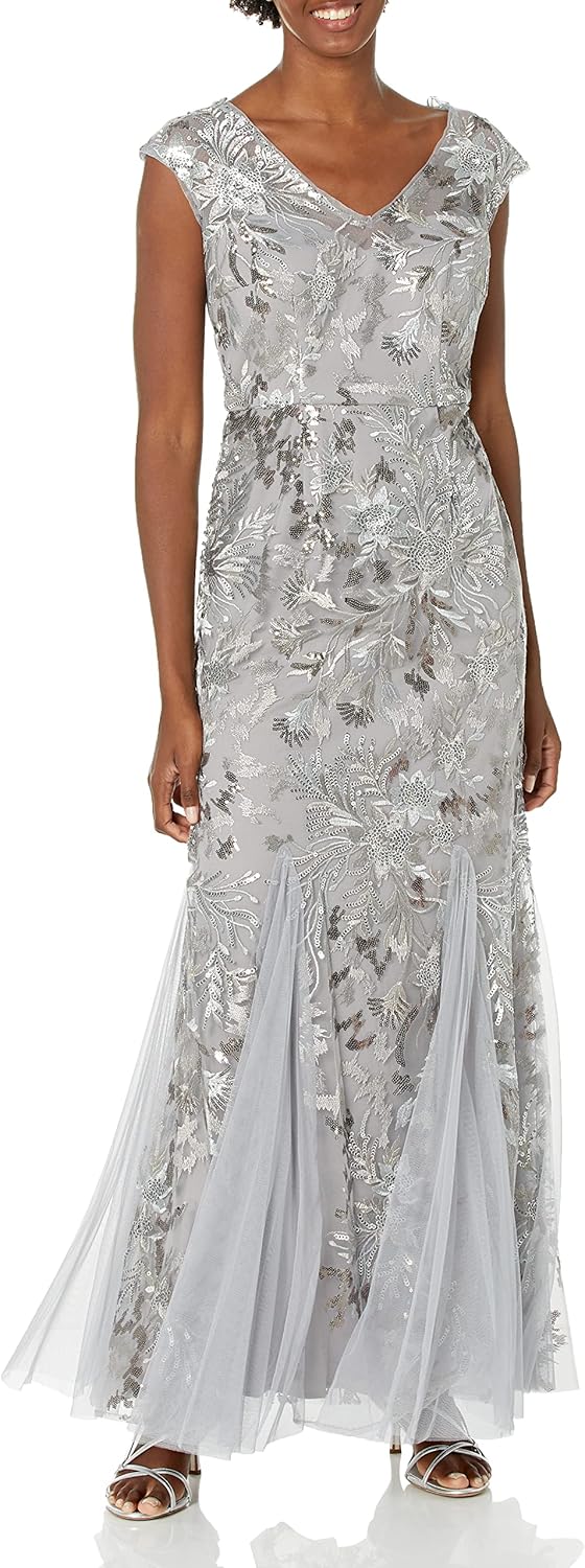 Alex Evenings Women's Long Fit and Flare Mother of The Bride Dress with Godet Detail (Petite and Regular Sizes) - Image 5