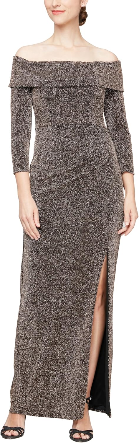 Alex Evenings Women's Long Foldover Off The Shoulder Gown, Formal Event, Mother of The Bride Dress - Image 6