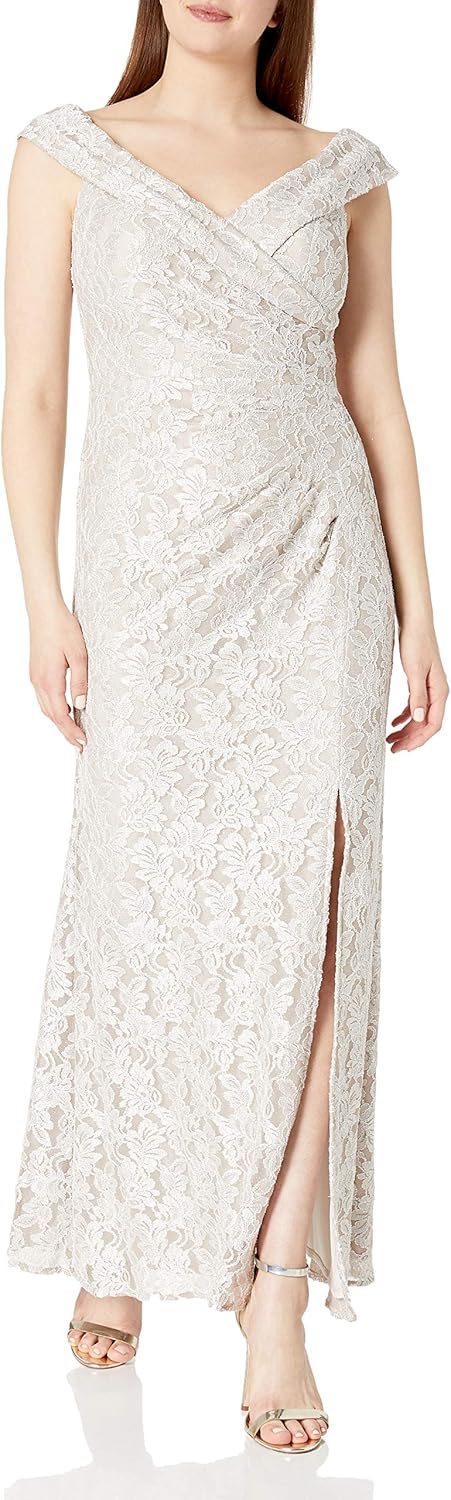 Alex Evenings Women's Off The Shoulder Fit and Flare Dress-lace and Sequined Elegance for Mother of The Bride Or Groom - Image 4