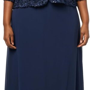Alex Evenings womens Plus Size Long Empire Waist, Two Piece Mother of the Bride Dress With Lace Jacket