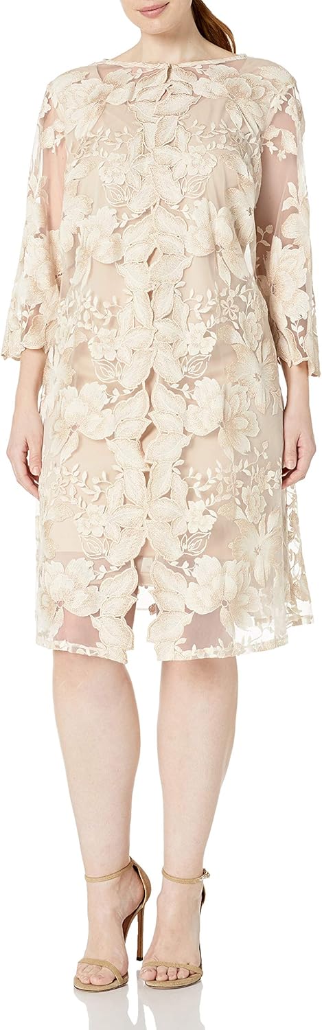 Alex Evenings Women's Plus Size Midi Scoop Neck Shift Dress with Jacket - Image 9