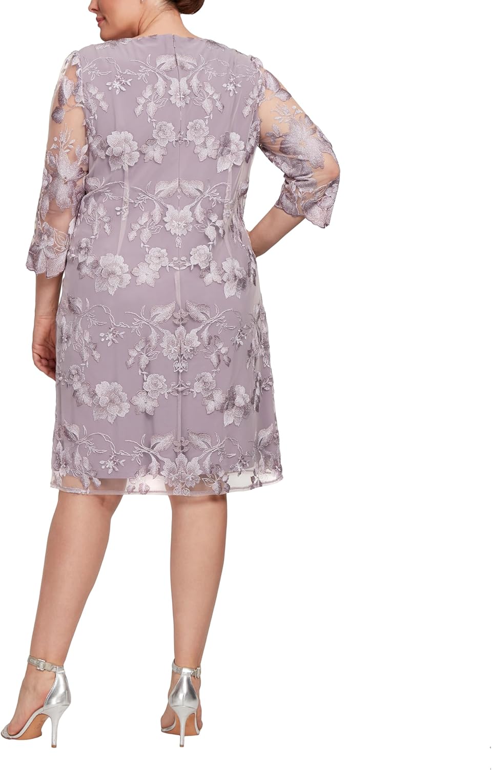 Alex Evenings Women's Plus Size Midi Scoop Neck Shift Dress with Jacket - Image 2