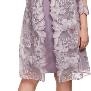 Alex Evenings Women's Plus Size Midi Scoop Neck Shift Dress with Jacket