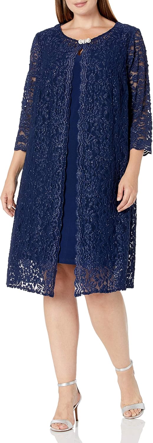 Alex Evenings Women's Plus Size Midi Scoop Neck Shift Dress with Jacket - Image 6
