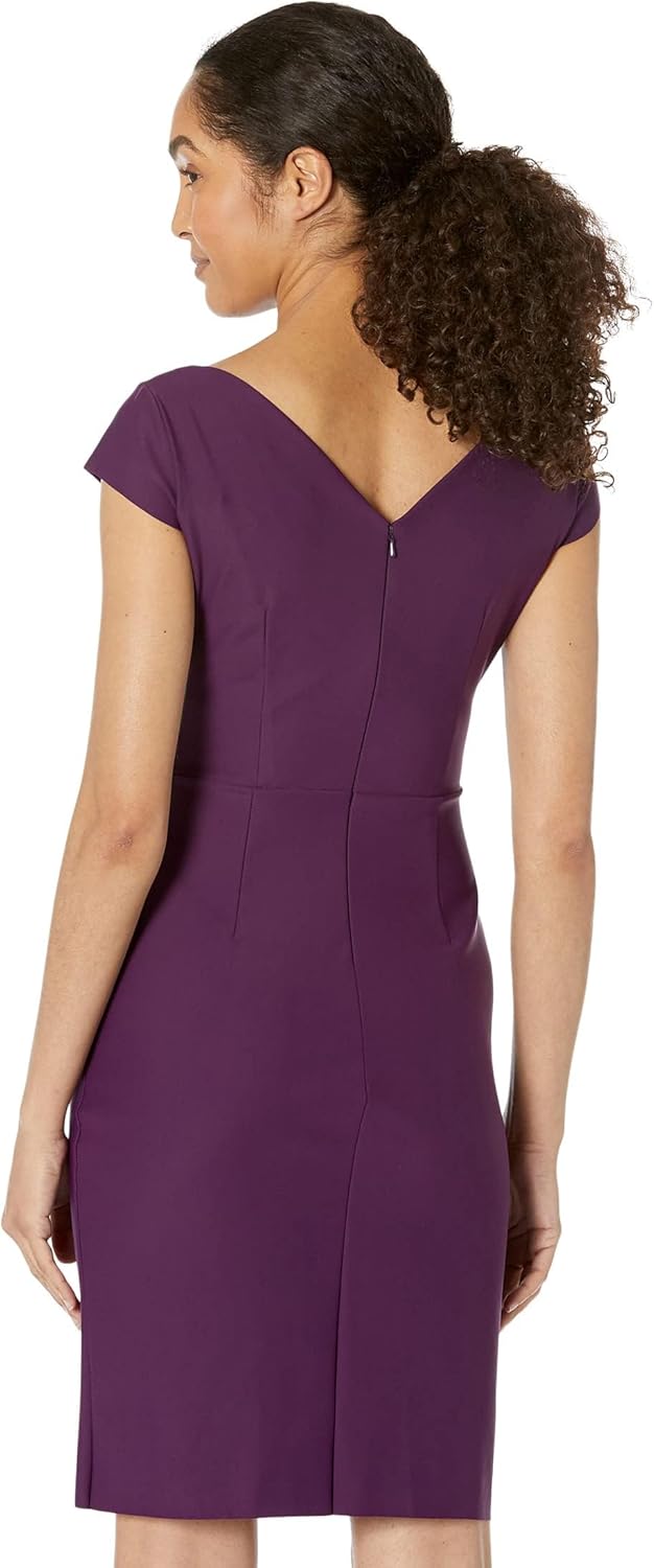 Alex Evenings Women's Short Slimming Cap Sleeve Dress with Surplice Neckline - Image 2