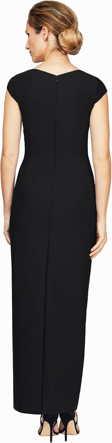 Alex Evenings Women's Slimming Long Cap Sleeve Dress with Side Beaded Detail - Image 2