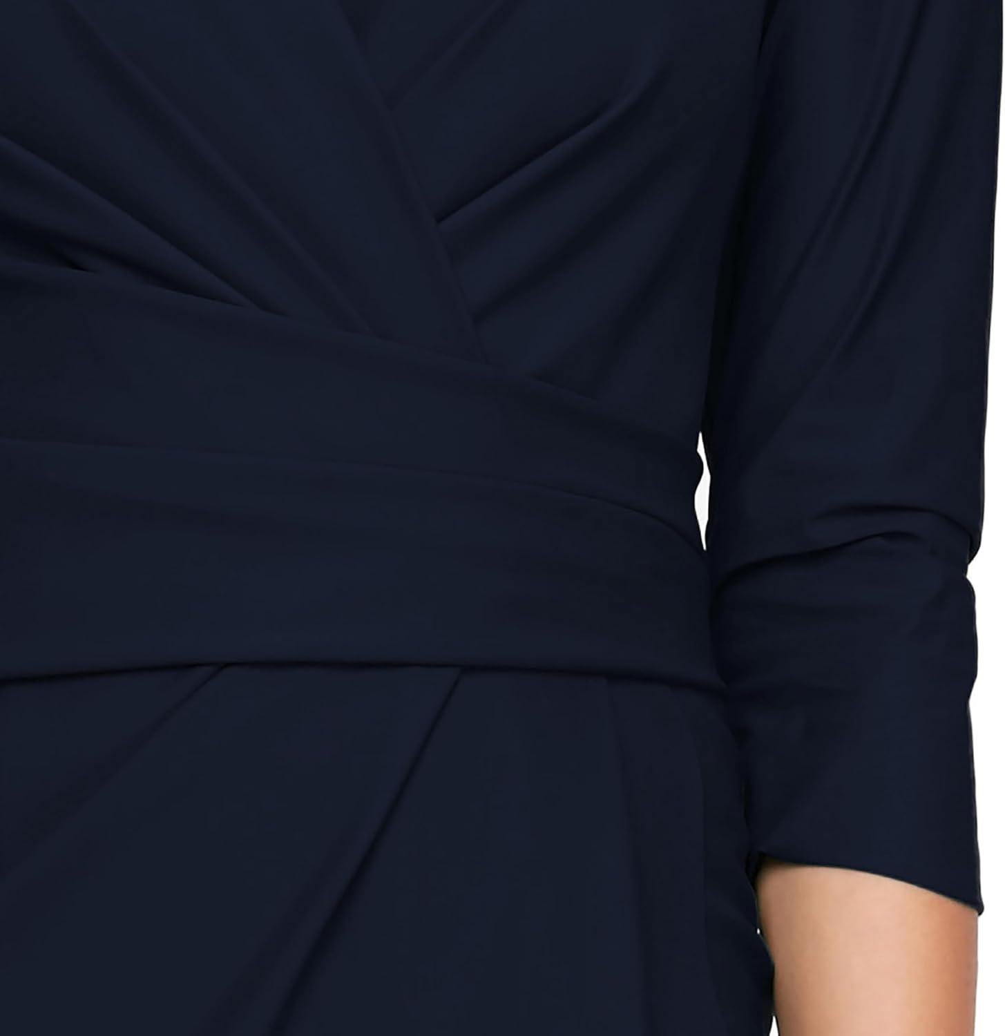 Alex Evenings Women's Slimming Long ¾ Sleeve Side-Ruched Dress-Elegant Compression Fabrication for a Flattering Fit - Image 3