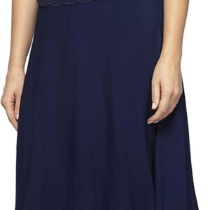 Alex Evenings Women's Tea Length Embroidered Bodice Mother of The Bride Gown, Wedding Guest Dress (Petite and Regular Sizes)