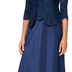 Alex Evenings Women's Two Piece Mother of The Bride Dress with Lace Jacket
