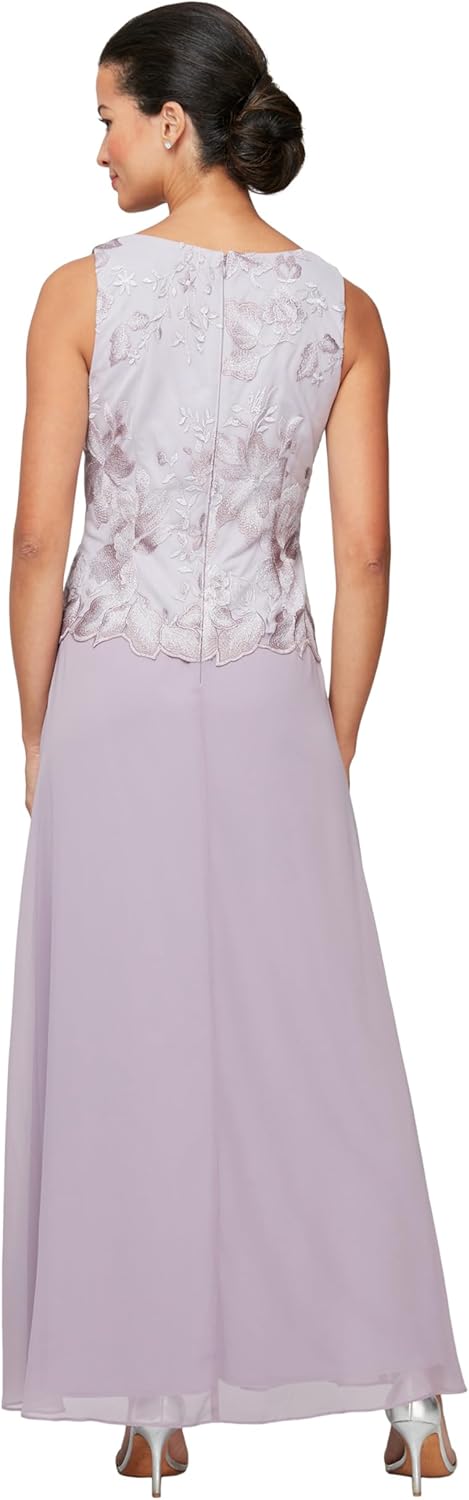 Alex Evenings Women's Two Piece Tea Length Mock Lace Jacket Dress (Petite and Regular Sizes) - Image 4