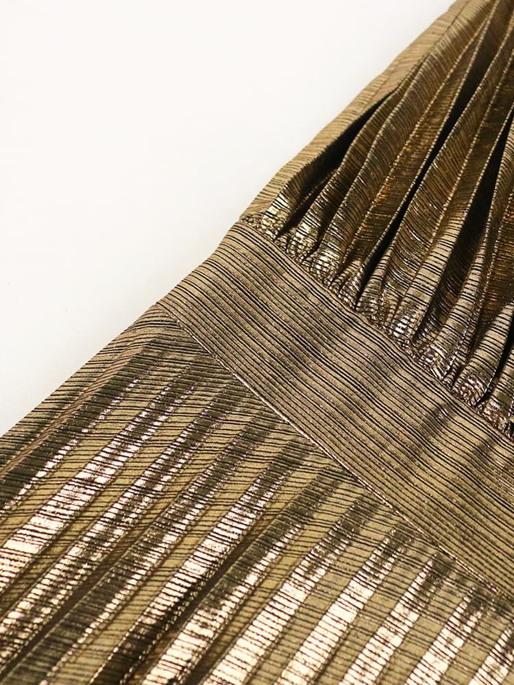 AOMEI Women's Luxury Metallic One Shoulder Sleeveless Elegant Pleated Long Dress - Image 5