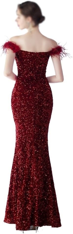 AUOGU Banquet Skirt Design Meaning Shoulder Evening Dress Slim Bridesmaid Dress Ladies Long Dress - Image 5