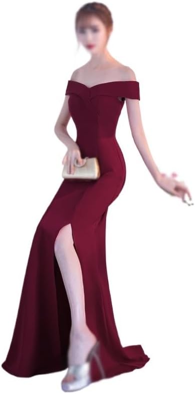 AUOGU Evening Gown Long Shoulder Dress Long Dress Dinner Dress Wedding Evening Dress - Image 3