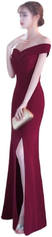 AUOGU Evening Gown Long Shoulder Dress Long Dress Dinner Dress Wedding Evening Dress - Image 2