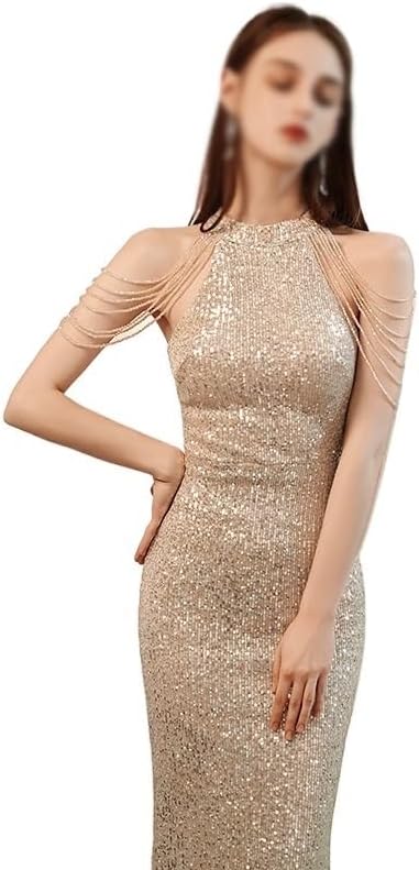 AUOGU Evening Gown Women's Party Socialite Sequin Long Slim-fit Dress - Image 5