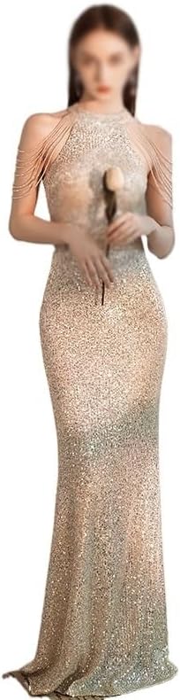 AUOGU Evening Gown Women's Party Socialite Sequin Long Slim-fit Dress - Image 3