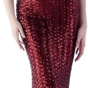 AUOGU Long Slim-fit Dress Evening Gown Women's Party Glitter