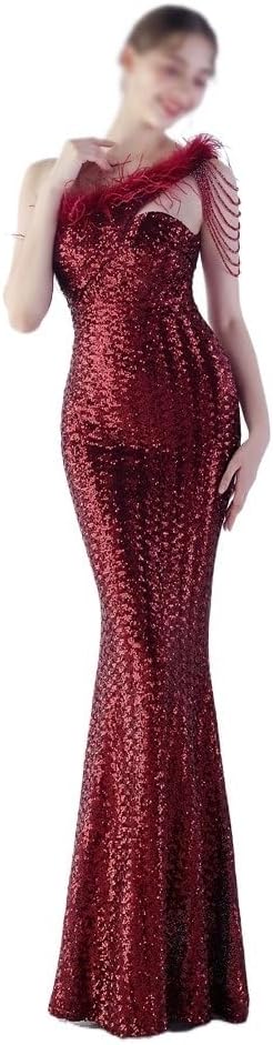 AUOGU Long Slim-fit Dress Evening Gown Women's Party Glitter - Image 2