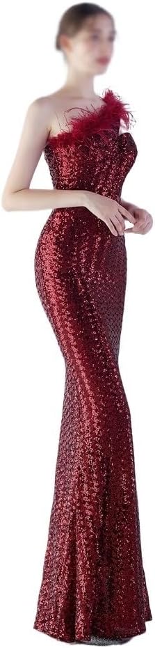 AUOGU Long Slim-fit Dress Evening Gown Women's Party Glitter - Image 3
