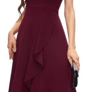 Bbonlinedress Halter Cocktail Women Dresses Prom Formal Wedding Bridesmaid Dress Ruffled Maxi Hi-Lo Evening Party 2025 Dress