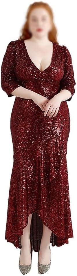 CGTENBS Long Sequin, Oversized, Oversized Performance Dress, Banquet Evening Dress, Formal Dress