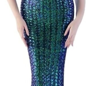 CGTENBS Sequin Vertical Long Slim-fit Dress Evening Gown Ladies Party Girl(3X-Large)