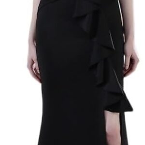 Crystal Beading V Neck Sleeveless Elegant Evening Dresses Women High Slit Formal Gowns Ruffled Sexy Slim-Fit Fishtail Dress