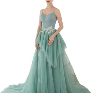 Customized high-end Women's Suspender Evening Dress Women's Fashion Backless Long Cocktail Dress Green