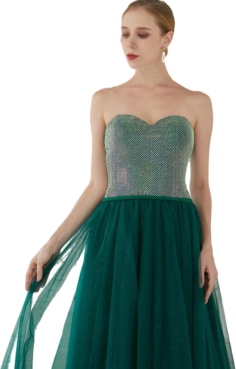 Customized Sweetheart Party Cocktail Fashion Dress, Women's Off The Shoulder Long Dress Tight Corset Cocktail Evening Dress Gold Green - Image 2